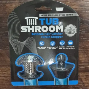 TubShroom Ultra Stainless Steel Stop Plug Combo Bathtub Drain Hair Catcher
