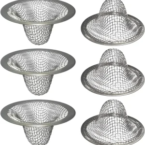 Hair Catcher Strainer Bathroom Tub Drain Hair Catcher Stainless Steel 6 Pack