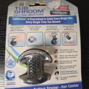TubShroom Ultra Edition Stainless Steel Hair Catcher Prevent Clogged Tub Drains