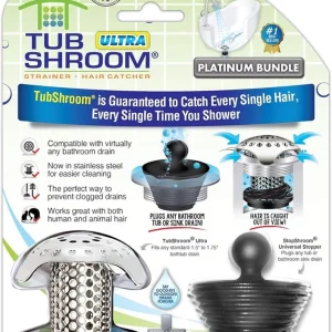 TubShroom Ultra Revolutionary Bath Tub Drain Protector Hair Catcher/Strainer
